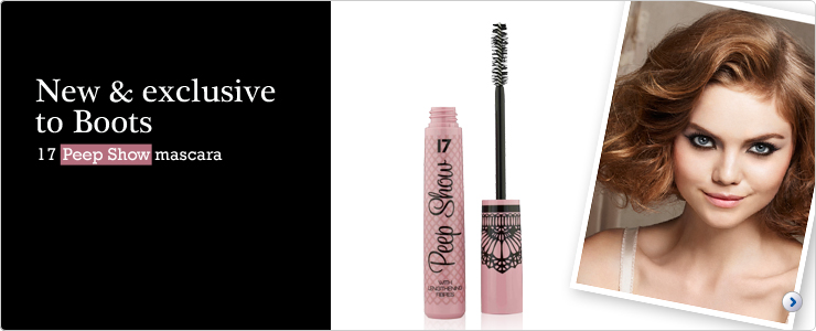 New 17 Peep Show Mascara. Exclusively at Boots.